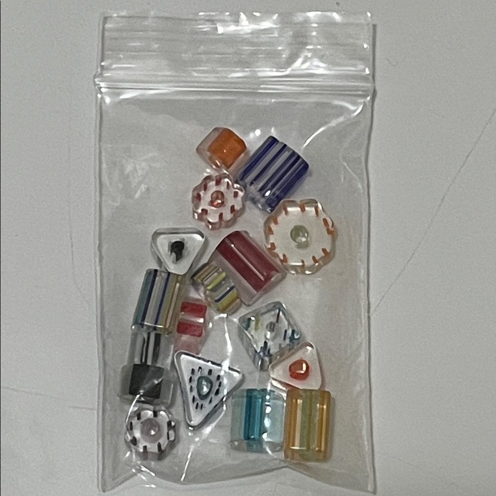 Mixed Furnace Glass Cane Beads, Assorted Shapes, Colors & Sizes, 8mm-14mm approx